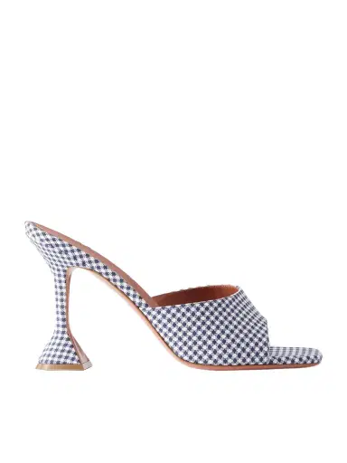 Amina Muaddi Lupita 95 Gingham Woven Mules | Thumbnail 1 Amina Muaddi Lupita 95 Gingham Woven Mules | Thumbnail 1