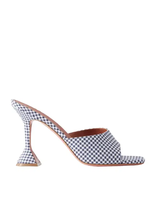 Amina Muaddi Lupita 95 Gingham Woven Mules