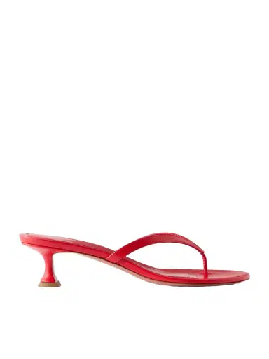 Amina Muaddi Juliette 45 Leather Sandals | Thumbnail 1