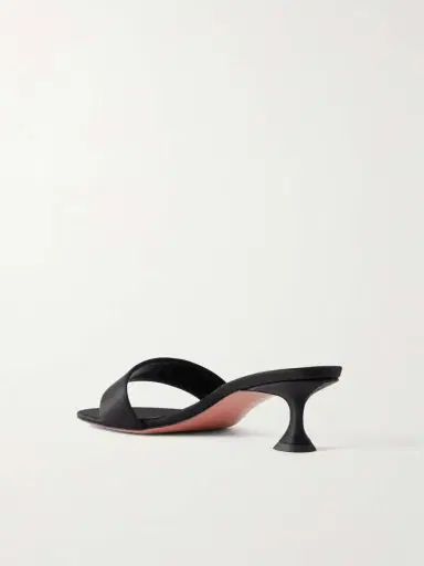 Amina Muaddi Andreea 45 Satin Mules | Thumbnail 3 Amina Muaddi Andreea 45 Satin Mules | Thumbnail 3