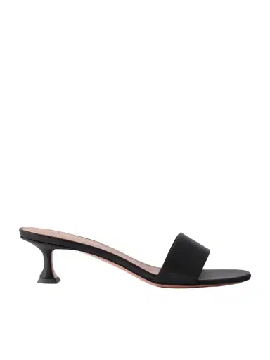 Amina Muaddi Andreea 45 Satin Mules | Thumbnail 1 Amina Muaddi Andreea 45 Satin Mules | Thumbnail 1