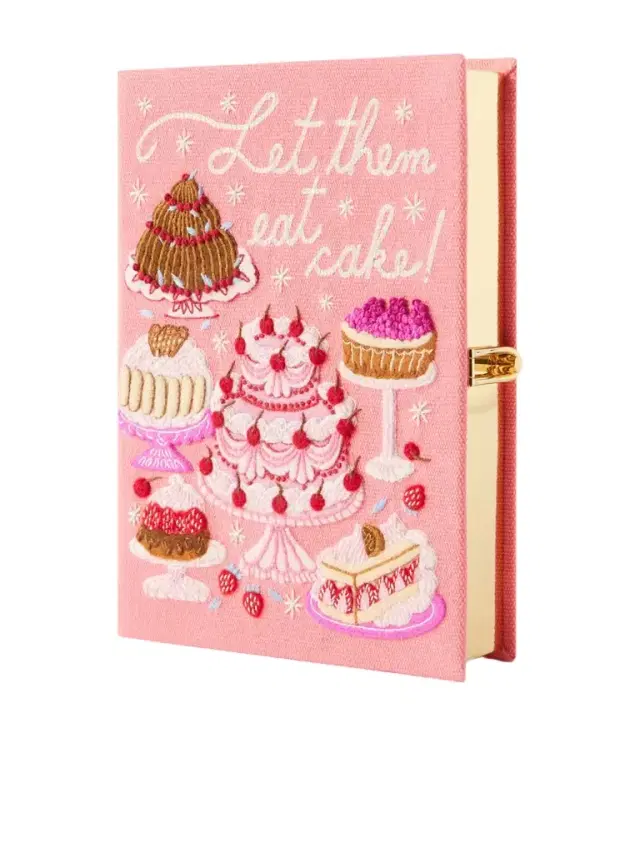 Let Them Eat Cake! Appliquéd Embroidered Canvas Clutch