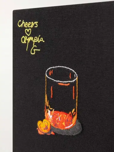 Olympia Le-Tan Negroni Appliquéd Embroidered Canvas Clutch | Thumbnail 5