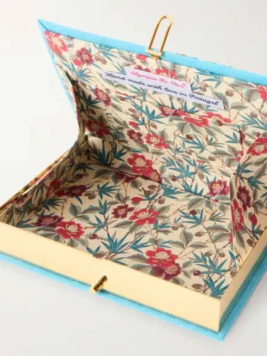 Olympia Le-Tan Marbella Appliquéd Embroidered Canvas Clutch | Thumbnail 6 Olympia Le-Tan Marbella Appliquéd Embroidered Canvas Clutch | Thumbnail 6