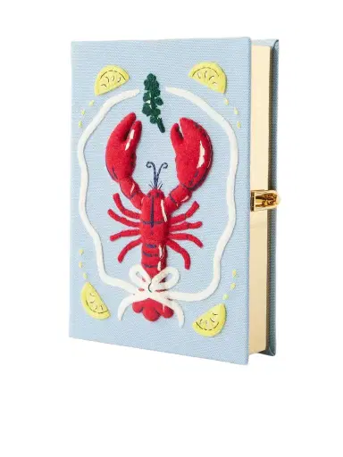 Olympia Le-Tan Lobster Appliquéd Embroidered Canvas Clutch | Thumbnail 1 Olympia Le-Tan Lobster Appliquéd Embroidered Canvas Clutch | Thumbnail 1
