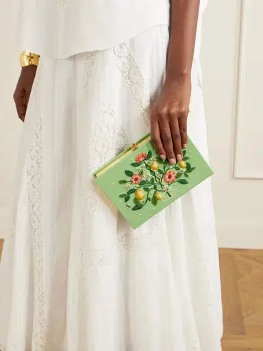 Olympia Le-Tan Botanical Chic Appliquéd Embroidered Canvas Clutch | Thumbnail 2 Olympia Le-Tan Botanical Chic Appliquéd Embroidered Canvas Clutch | Thumbnail 2