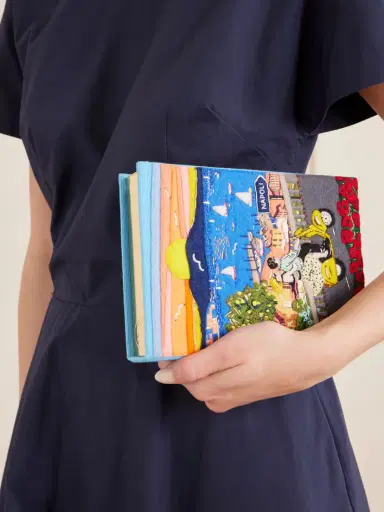Olympia Le-Tan Napoli Appliquéd Embroidered Canvas Clutch | Thumbnail 2 Olympia Le-Tan Napoli Appliquéd Embroidered Canvas Clutch | Thumbnail 2