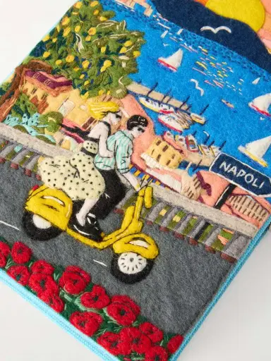 Olympia Le-Tan Napoli Appliquéd Embroidered Canvas Clutch | Thumbnail 5 Olympia Le-Tan Napoli Appliquéd Embroidered Canvas Clutch | Thumbnail 5