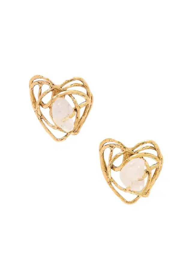 Bo Coeur Gold-tone Quartz Earrings