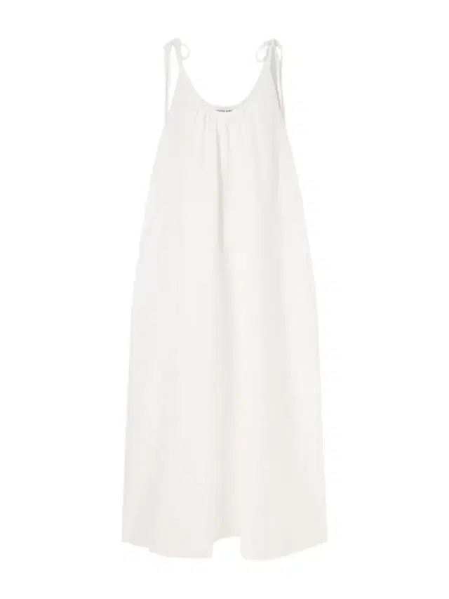 Anine Bing Flora Gathered Lyocell And Linen-blend Maxi Dress