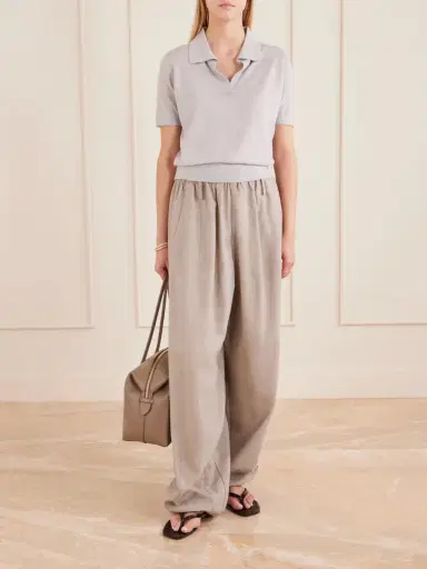 Anine Bing Moni Wool And Cashmere-blend Polo Sweater | Thumbnail 2 Anine Bing Moni Wool And Cashmere-blend Polo Sweater | Thumbnail 2