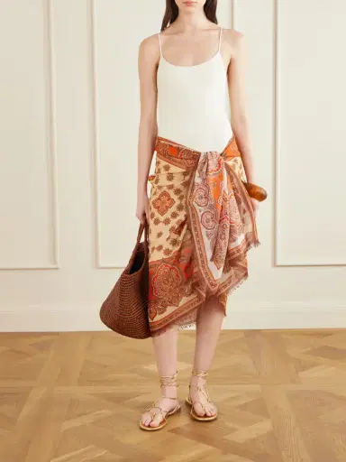 Zimmermann Frayed Printed Cotton Pareo | Thumbnail 2