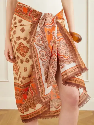 Zimmermann Frayed Printed Cotton Pareo | Thumbnail 4