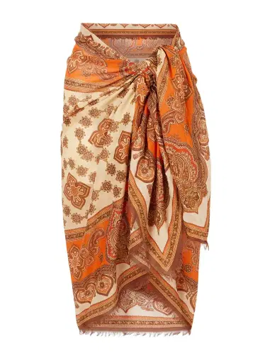 Zimmermann Frayed Printed Cotton Pareo | Thumbnail 1