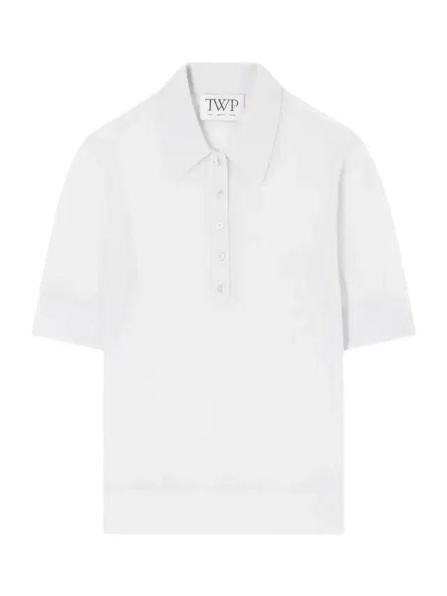 Open Stitch Cashmere Polo Shirt