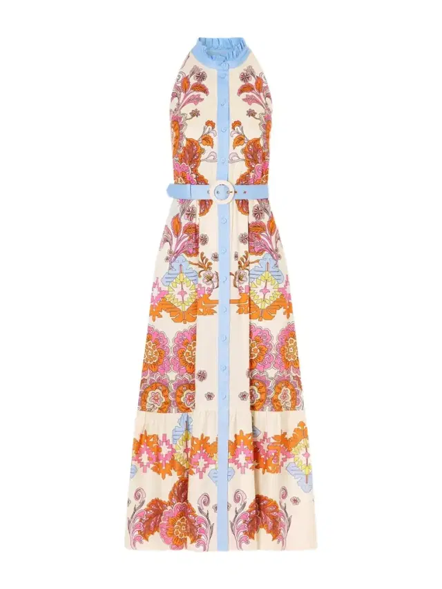 Biba Tiered Printed Cotton-poplin Maxi Dress
