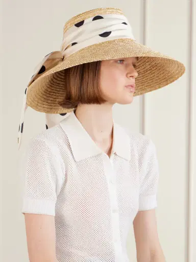 Eugenia Kim Mirabel Satin-trimmed Straw Sunhat | Thumbnail 2 Eugenia Kim Mirabel Satin-trimmed Straw Sunhat | Thumbnail 2