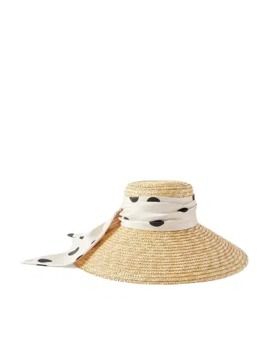 Eugenia Kim Mirabel Satin-trimmed Straw Sunhat | Thumbnail 1 Eugenia Kim Mirabel Satin-trimmed Straw Sunhat | Thumbnail 1
