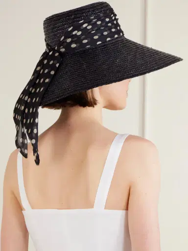 Eugenia Kim Mirabel Chiffon-trimmed Straw Sunhat | Thumbnail 2