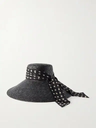 Eugenia Kim Mirabel Chiffon-trimmed Straw Sunhat | Thumbnail 4