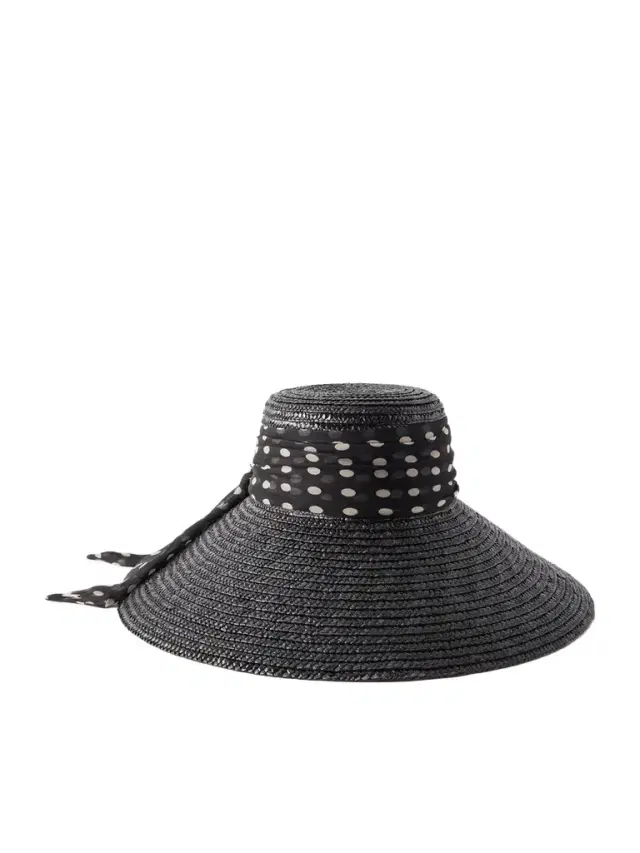 Eugenia Kim Mirabel Chiffon-trimmed Straw Sunhat