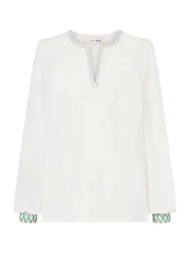 Emporio Sirenuse Vera Embroidered Silk-crepe Blouse