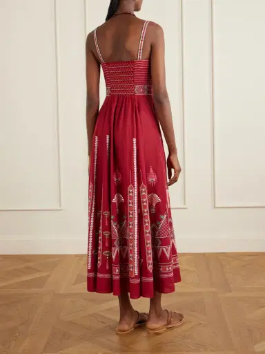Emporio Sirenuse Elida Embroidered Linen And Cotton-blend Maxi Dress | Thumbnail 3 Emporio Sirenuse Elida Embroidered Linen And Cotton-blend Maxi Dress | Thumbnail 3