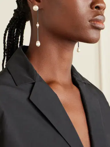 Sophie Buhai Medium Osiris Silver, Pearl And Glass Earrings | Thumbnail 2