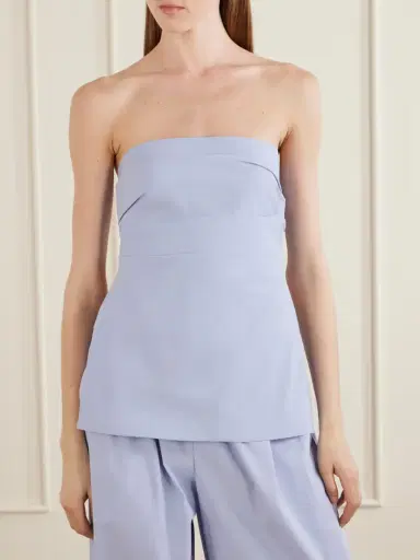 St. Agni Strapless Cotton-blend Poplin Top | Thumbnail 3 St. Agni Strapless Cotton-blend Poplin Top | Thumbnail 3