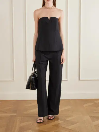 St. Agni Pleated Pinstriped Woven Wide-leg Pants | Thumbnail 2