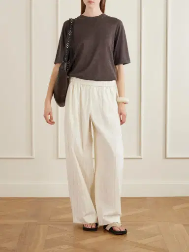 St. Agni Everyday Striped Cotton-blend Poplin Wide-leg Pants | Thumbnail 2