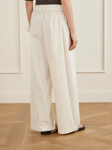 St. Agni Everyday Striped Cotton-blend Poplin Wide-leg Pants | Thumbnail 4