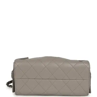 Chanel Chanel Mini 25 Hobo Bag Dark Grey Caviar Aged Ruthenium Hardware | Thumbnail 6