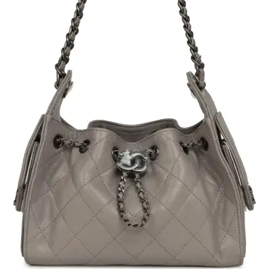 Chanel Chanel Mini 25 Hobo Bag Dark Grey Caviar Aged Ruthenium Hardware | Thumbnail 1