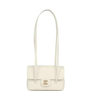 Chanel Chanel Mini Preppy Coco Clutch with Straps White Shiny Caviar Brushed Gold Hardware | Thumbnail 7 Chanel Chanel Mini Preppy Coco Clutch with Straps White Shiny Caviar Brushed Gold Hardware | Thumbnail 7