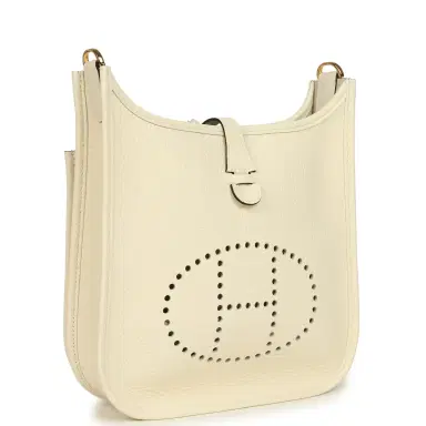 HERMÈS Hermes Evelyne 23 Cream Clemence Gold Hardware | Thumbnail 2