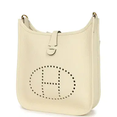 HERMÈS Hermes Evelyne 23 Cream Clemence Gold Hardware | Thumbnail 5