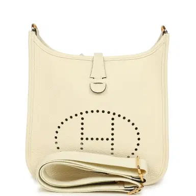 HERMÈS Hermes Evelyne 23 Cream Clemence Gold Hardware | Thumbnail 1