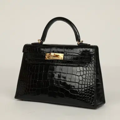 HERMÈS Hermes Kelly Sellier 20 Black Shiny Alligator Gold Hardware | Thumbnail 4 HERMÈS Hermes Kelly Sellier 20 Black Shiny Alligator Gold Hardware | Thumbnail 4