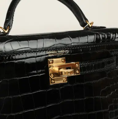 HERMÈS Hermes Kelly Sellier 20 Black Shiny Alligator Gold Hardware | Thumbnail 7 HERMÈS Hermes Kelly Sellier 20 Black Shiny Alligator Gold Hardware | Thumbnail 7