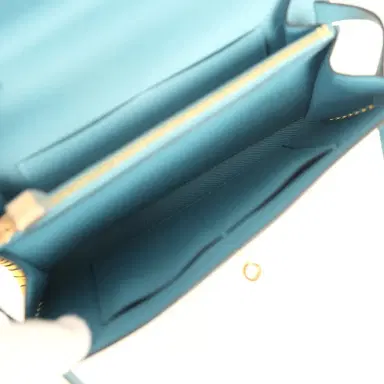 HERMÈS Pre-owned Hermes Kelly To Go Tressage Wallet Blue Jean Epsom and Sun Swift Gold Hardware | Thumbnail 11 HERMÈS Pre-owned Hermes Kelly To Go Tressage Wallet Blue Jean Epsom and Sun Swift Gold Hardware | Thumbnail 11