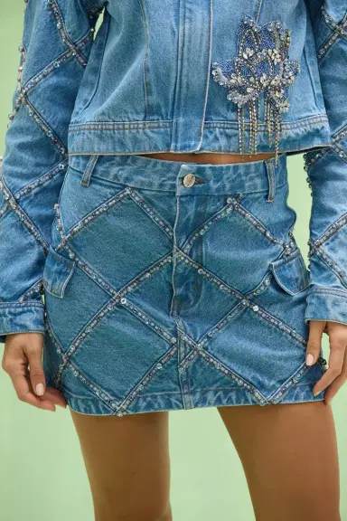 PatBo MARINA DENIM MINI SKIRT | Thumbnail 3