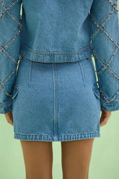 PatBo MARINA DENIM MINI SKIRT | Thumbnail 4