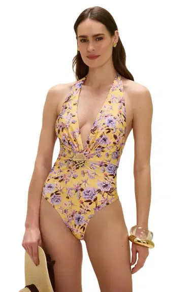 PatBo PEONY PRINT LYCRA BODYSUIT | Thumbnail 1