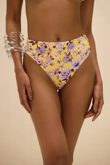 PatBo PEONY PRINT LYCRA HIGH WAIST BIKINI BOTTOM | Thumbnail 2