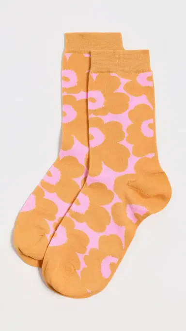 Marimekko Linjaus Unikko Socks Orange, Pink 40-42 | Thumbnail 2