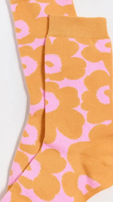 Marimekko Linjaus Unikko Socks Orange, Pink 40-42 | Thumbnail 3