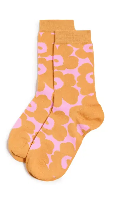 Marimekko Linjaus Unikko Socks Orange, Pink 40-42 | Thumbnail 4