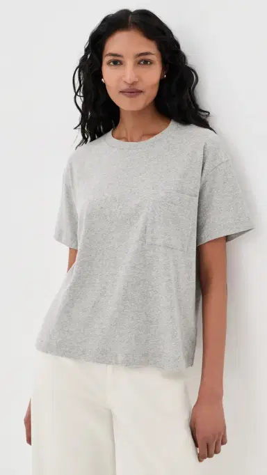 Jenni Kayne Vintage Pocket Tee Heather Grey | Thumbnail 2