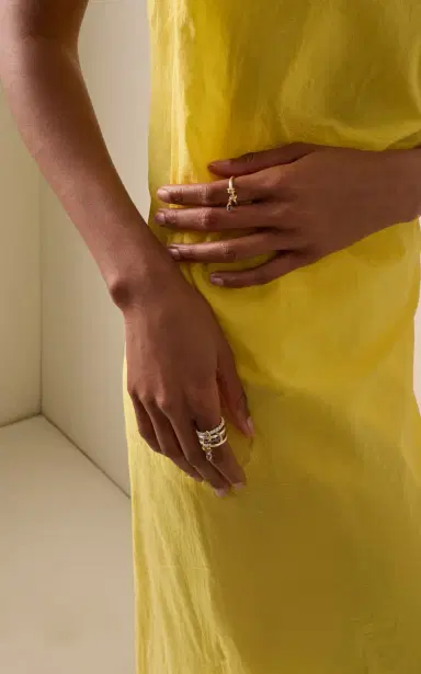 Spinelli Kilcollin 18K Yellow Gold And Sterling Silver Inara Marquise Blue Ring | Thumbnail 3 Spinelli Kilcollin 18K Yellow Gold And Sterling Silver Inara Marquise Blue Ring | Thumbnail 3